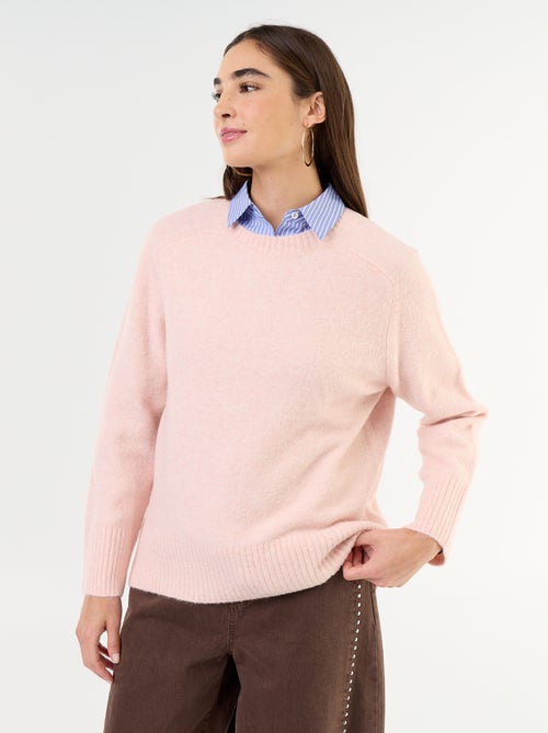Verlängerter Pullover aus Mouliné-Strick - Kiabi