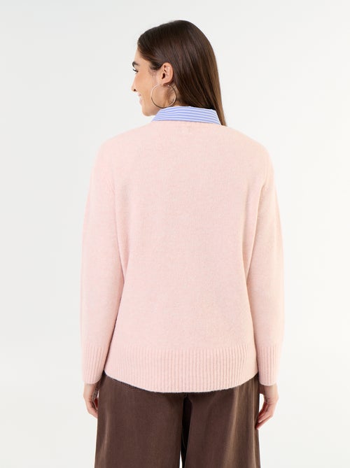 Verlängerter Pullover aus Mouliné-Strick - Kiabi
