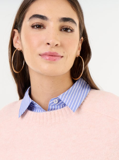 Verlängerter Pullover aus Mouliné-Strick - Kiabi
