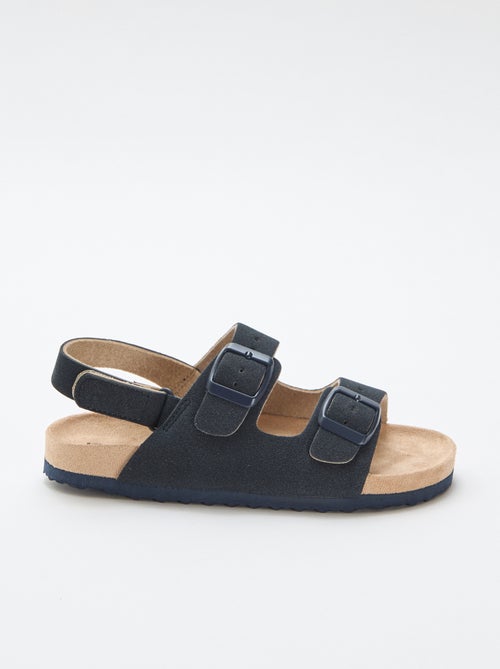 Verstellbare flache Sandalen aus Wildlederimitat - Kiabi