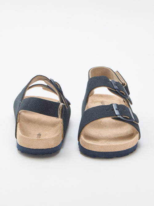 Verstellbare flache Sandalen aus Wildlederimitat - Kiabi