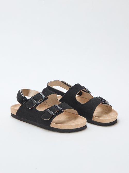 Verstellbare flache Sandalen aus Wildlederimitat - Kiabi