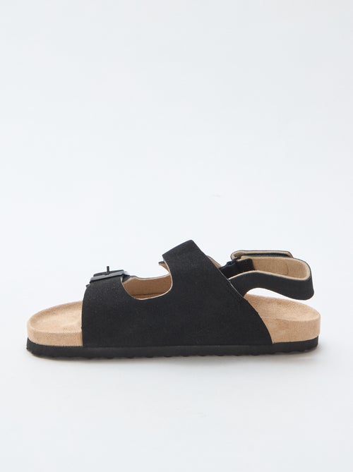 Verstellbare flache Sandalen aus Wildlederimitat - Kiabi