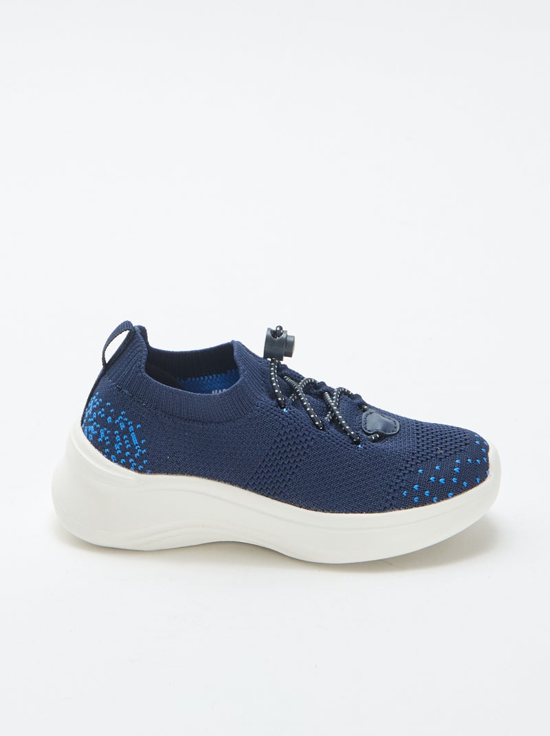 Verstellbare Flyknit-Sneakers mit Stopper Blau - Kiabi