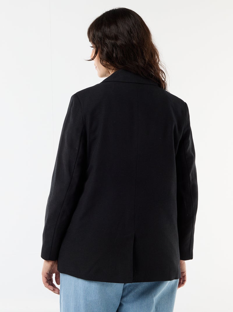 Veste blazer légère coupe longue Noir - Kiabi