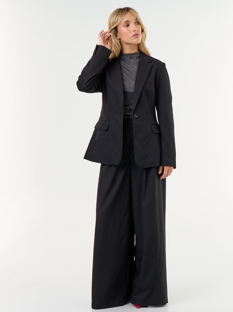 Veste blazer longue Noir - Kiabi