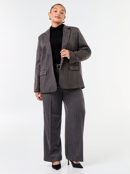 Veste blazer mi-longue avec strass - Kiabi