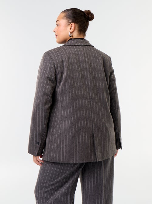 Veste blazer mi-longue avec strass - Kiabi