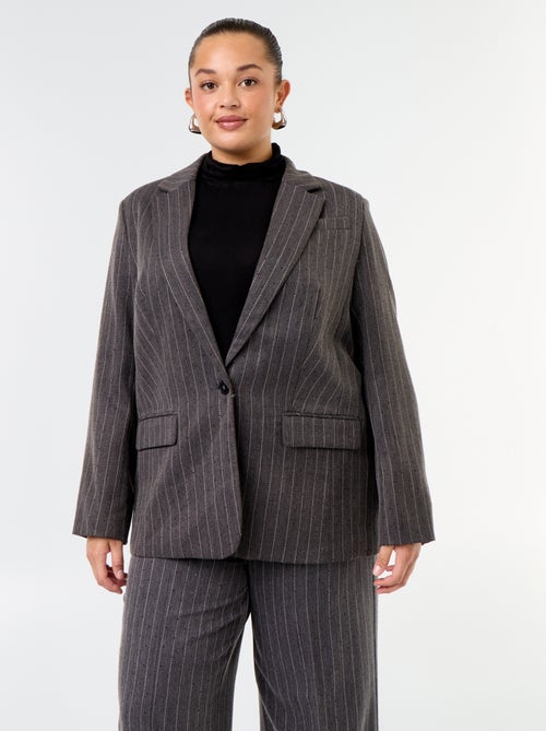 Veste blazer mi-longue avec strass - Kiabi