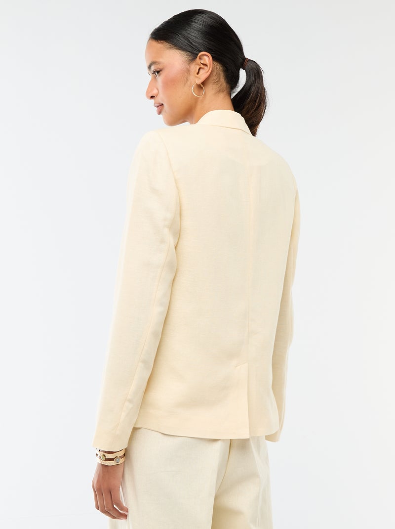 Veste blazer mi-longue Beige - Kiabi