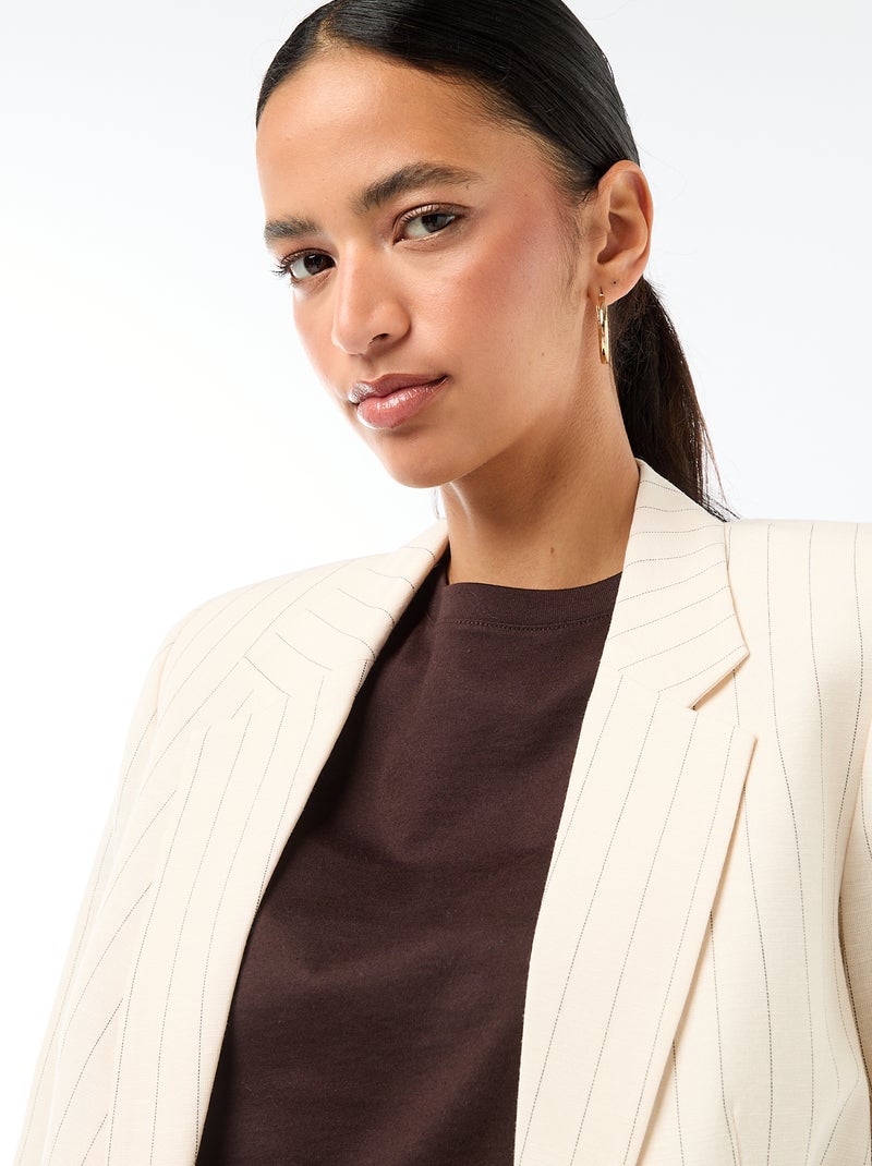 Veste blazer mi-longue Beige - Kiabi