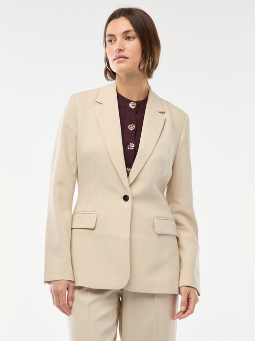 Veste blazer unie à la coupe cintrée - Kiabi