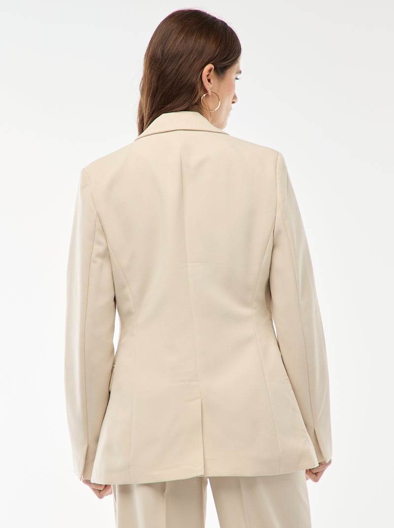 Veste blazer unie à la coupe cintrée Beige - Kiabi