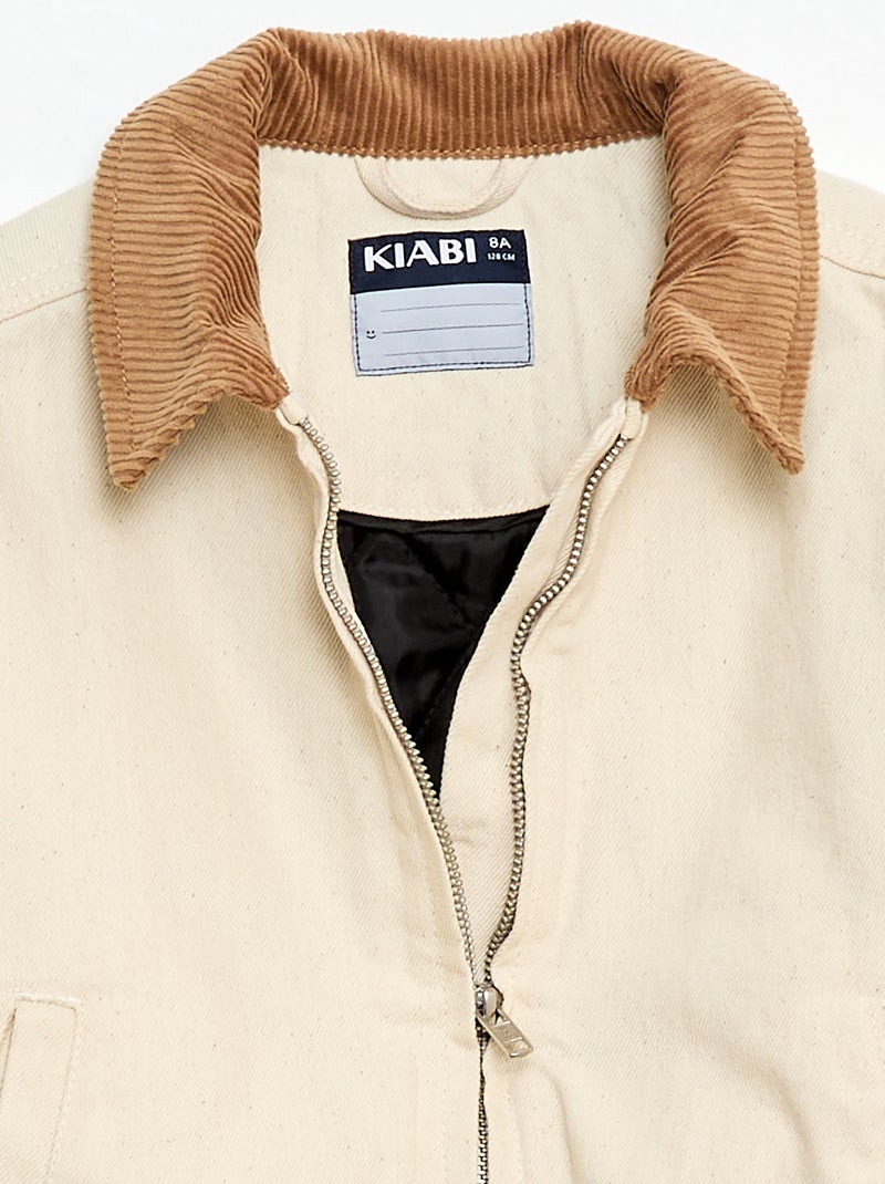 Veste bombée en jean Blanc - Kiabi