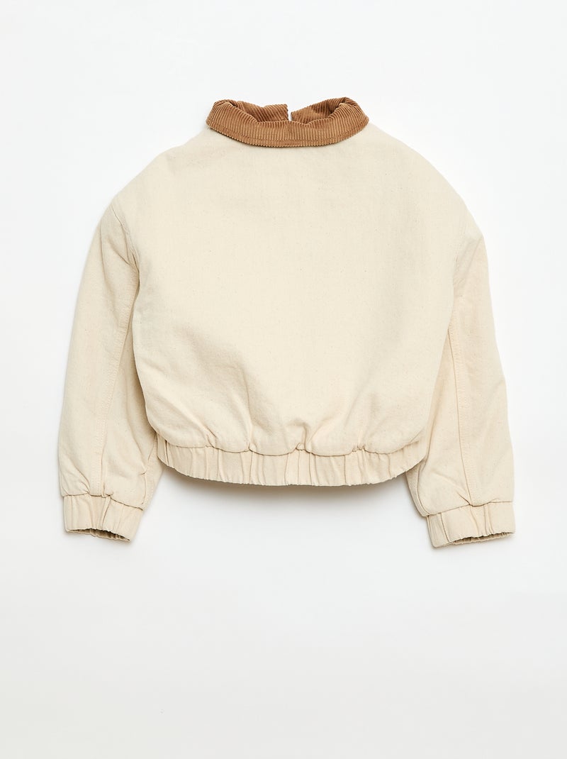 Veste bombée en jean Blanc - Kiabi