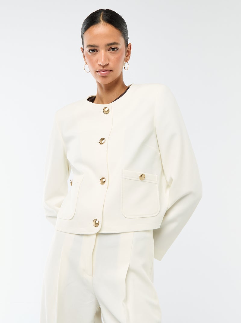 Veste courte de cérémonie unie Blanc - Kiabi