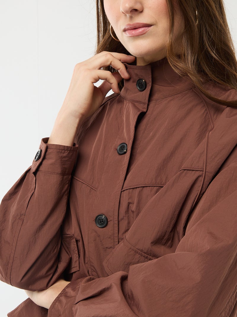 Veste courte déperlente Marron - Kiabi