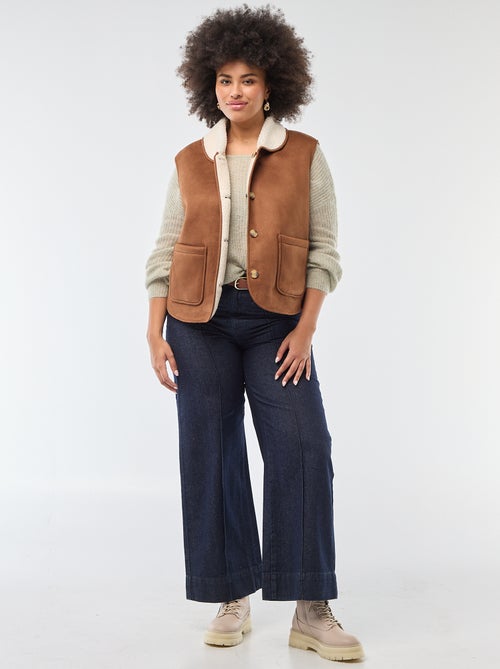 Veste courte réversible sans manches - Kiabi