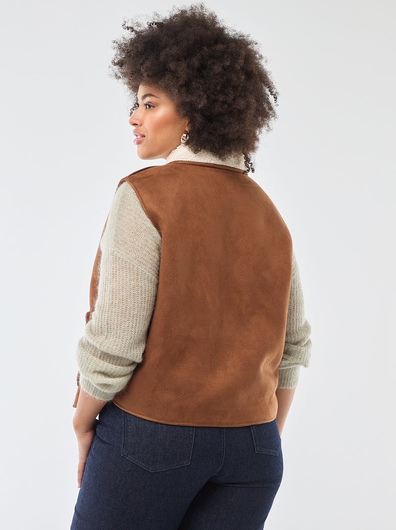 Veste courte réversible sans manches Marron - Kiabi