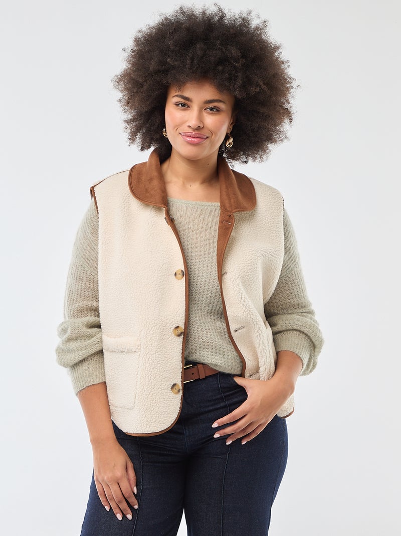 Veste courte réversible sans manches Marron - Kiabi