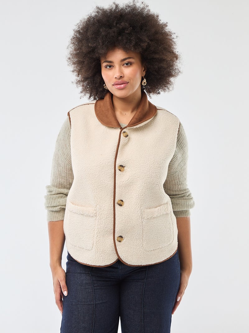 Veste courte réversible sans manches Marron - Kiabi