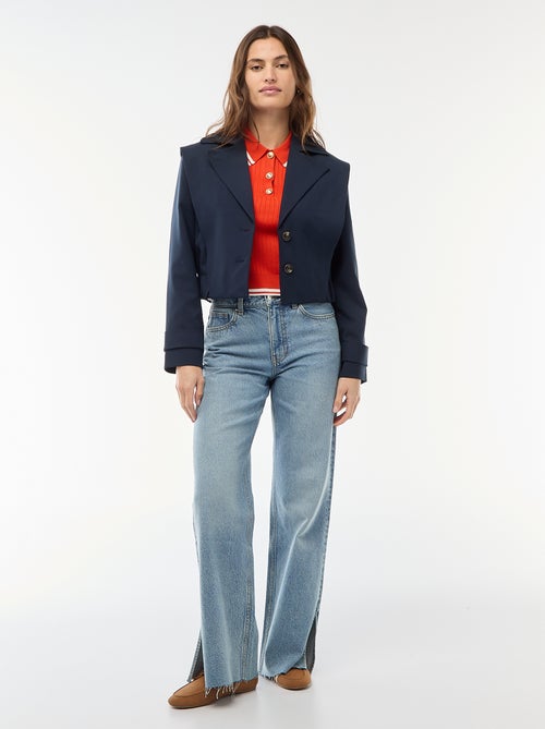 Veste cropped style trench - Kiabi