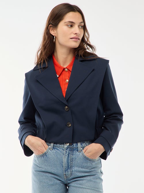 Veste cropped style trench - Kiabi