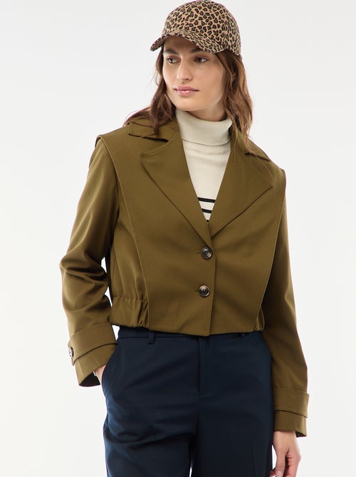 Veste cropped style trench - Kiabi
