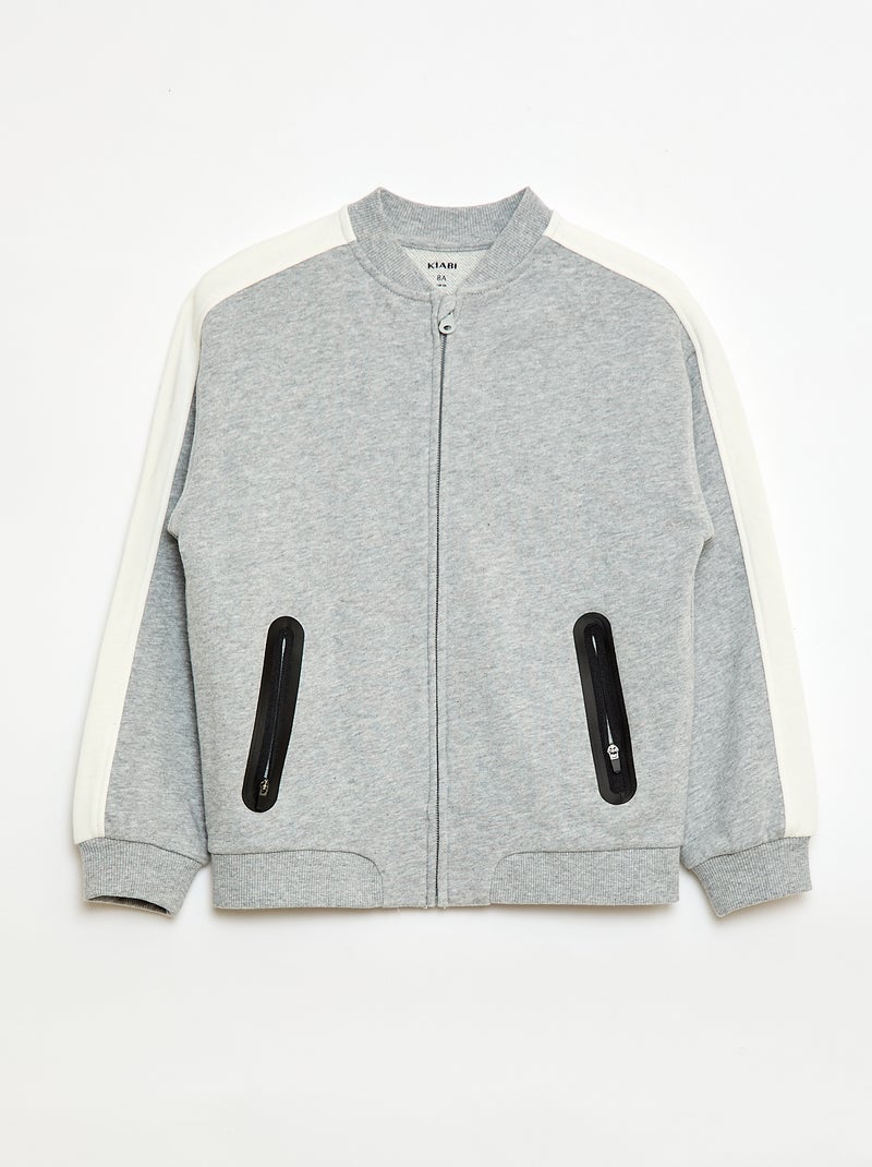 Veste de jogging bicolore Gris - Kiabi