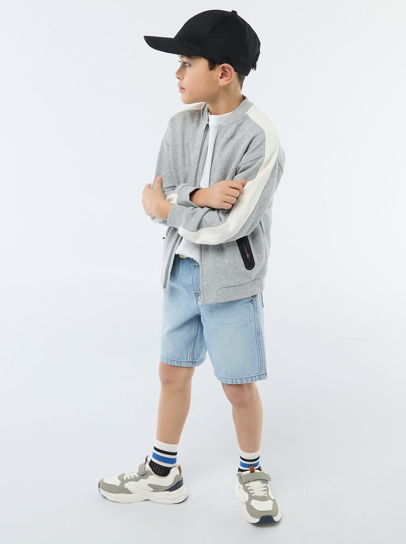 Veste de jogging bicolore Gris - Kiabi