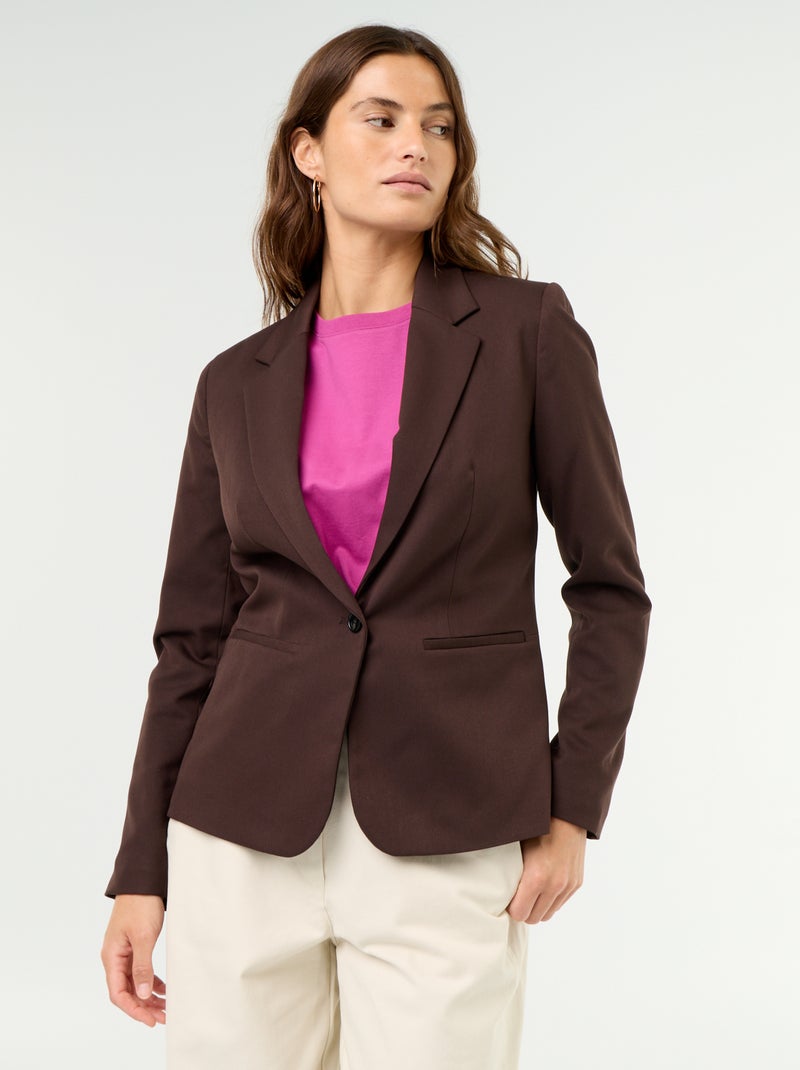 Veste de tailleur à manches longues Marron - Kiabi