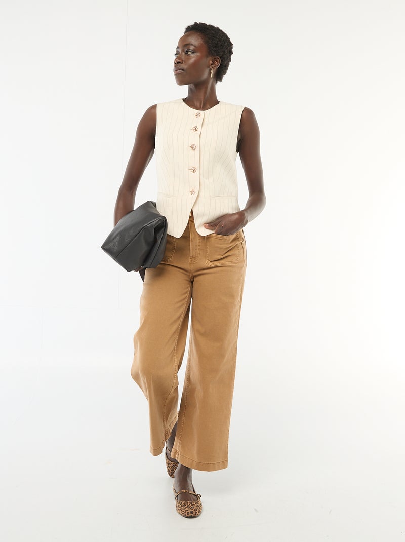 Veste de tailleur avec boutons dorés Beige - Kiabi