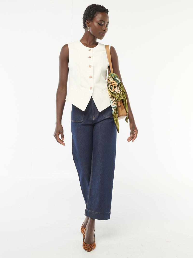 Veste de tailleur avec boutons dorés Blanc - Kiabi