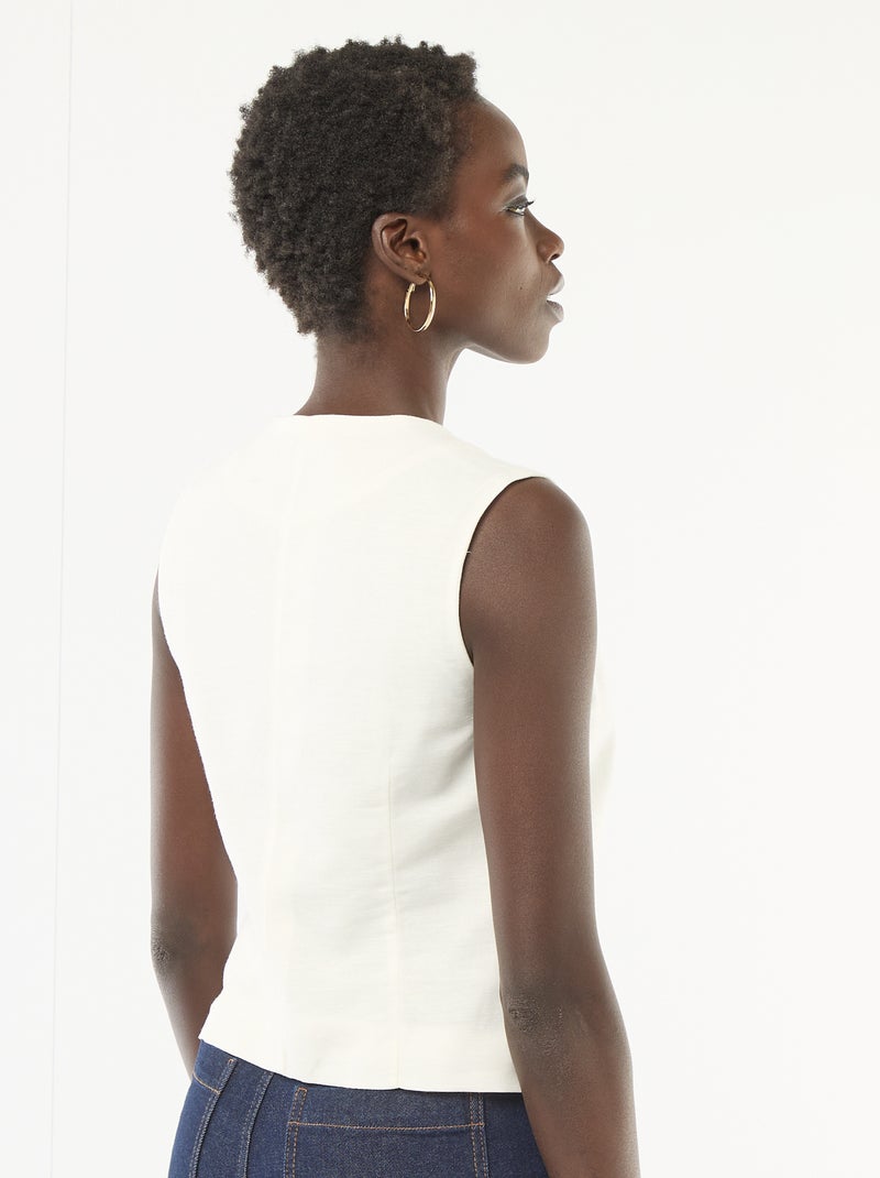 Veste de tailleur avec boutons dorés Blanc - Kiabi