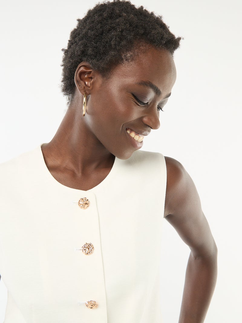 Veste de tailleur avec boutons dorés Blanc - Kiabi