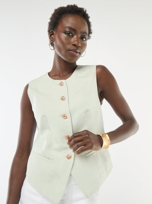 Veste de tailleur avec boutons dorés - Kiabi