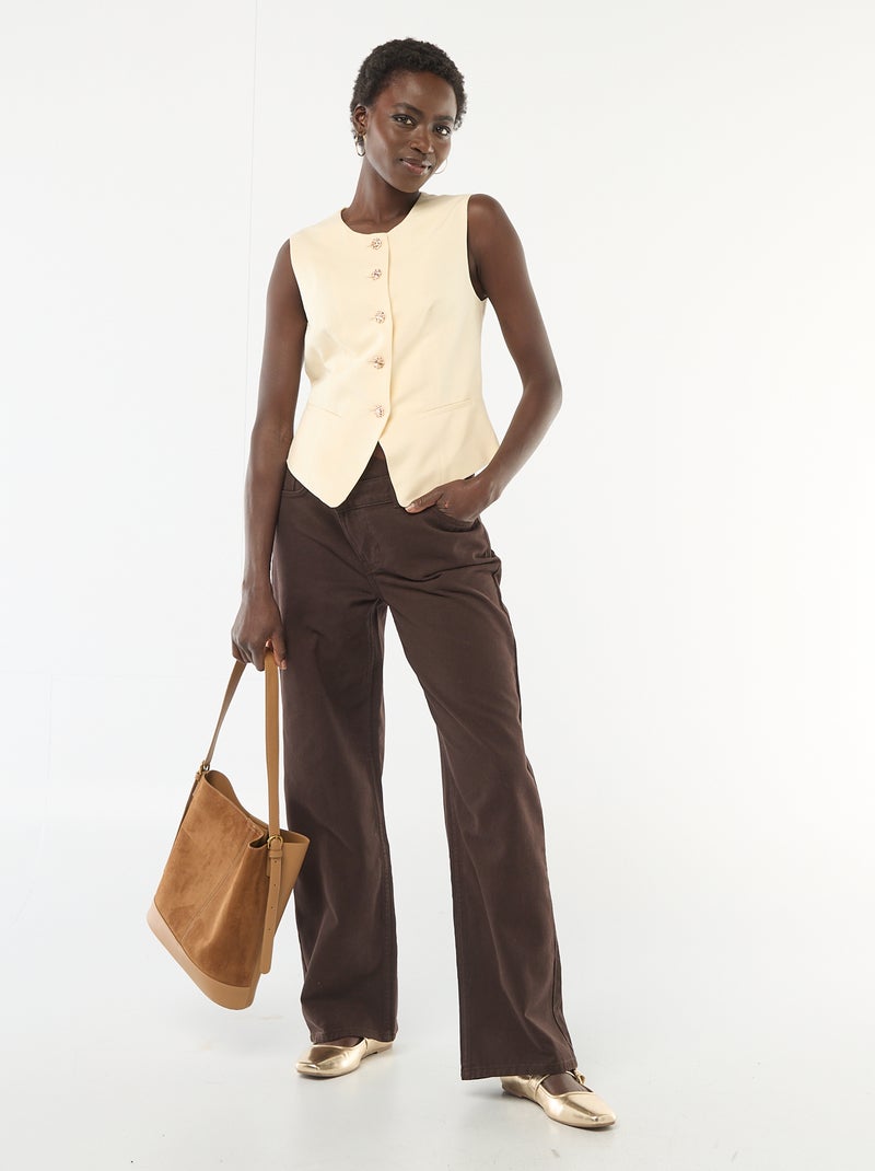 Veste de tailleur avec boutons dorés Jaune vanille - Kiabi