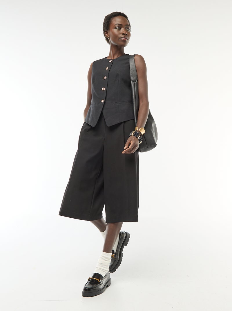 Veste de tailleur avec boutons dorés Noir - Kiabi