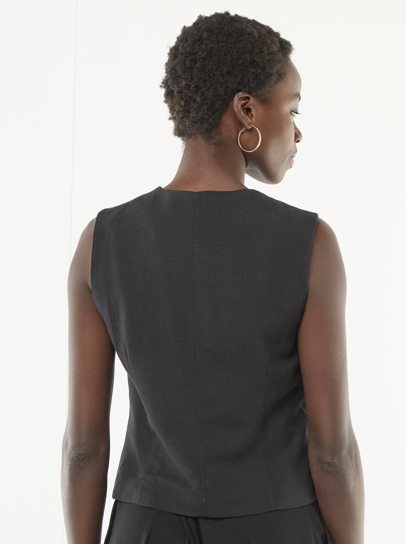 Veste de tailleur avec boutons dorés Noir - Kiabi