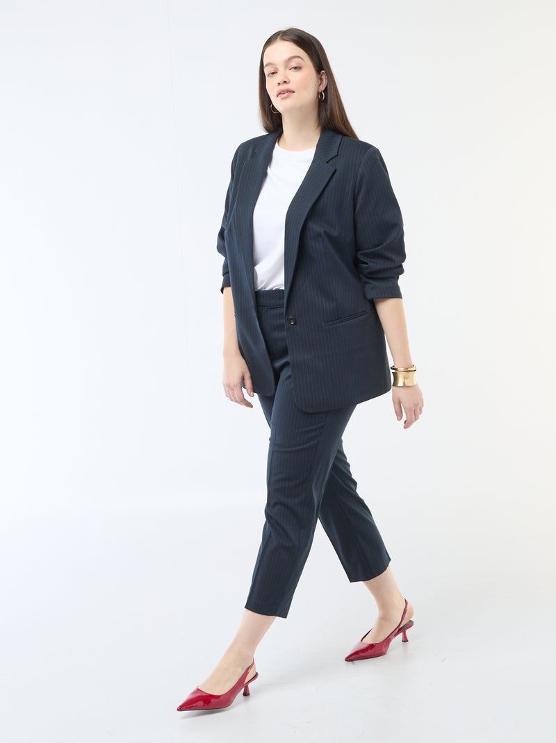 Veste de tailleur longue Bleu - Kiabi