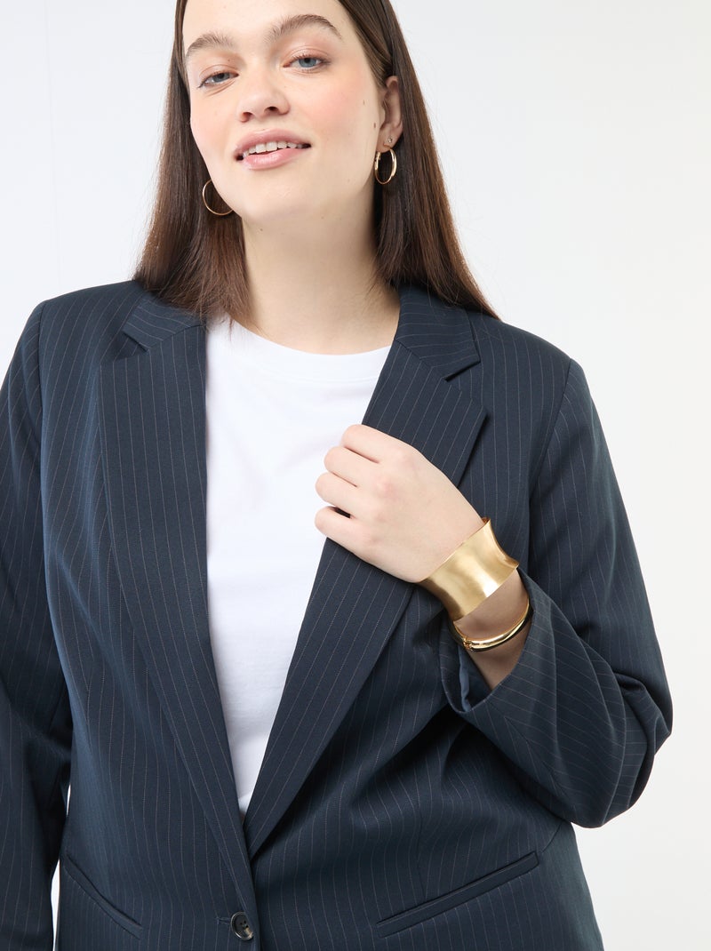 Veste de tailleur longue Bleu - Kiabi