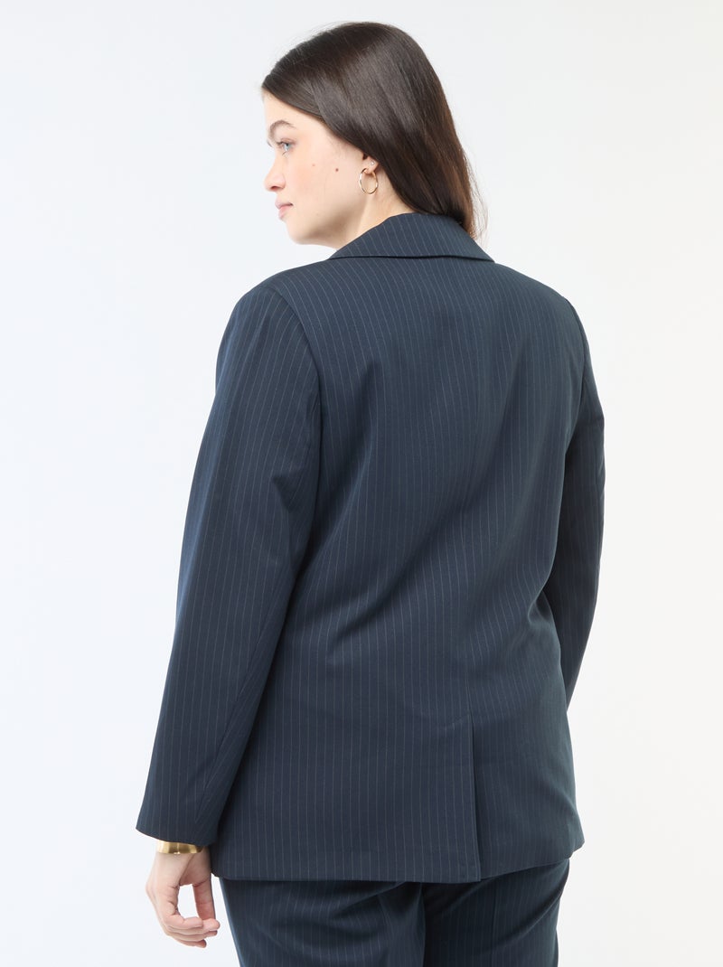 Veste de tailleur longue Bleu - Kiabi