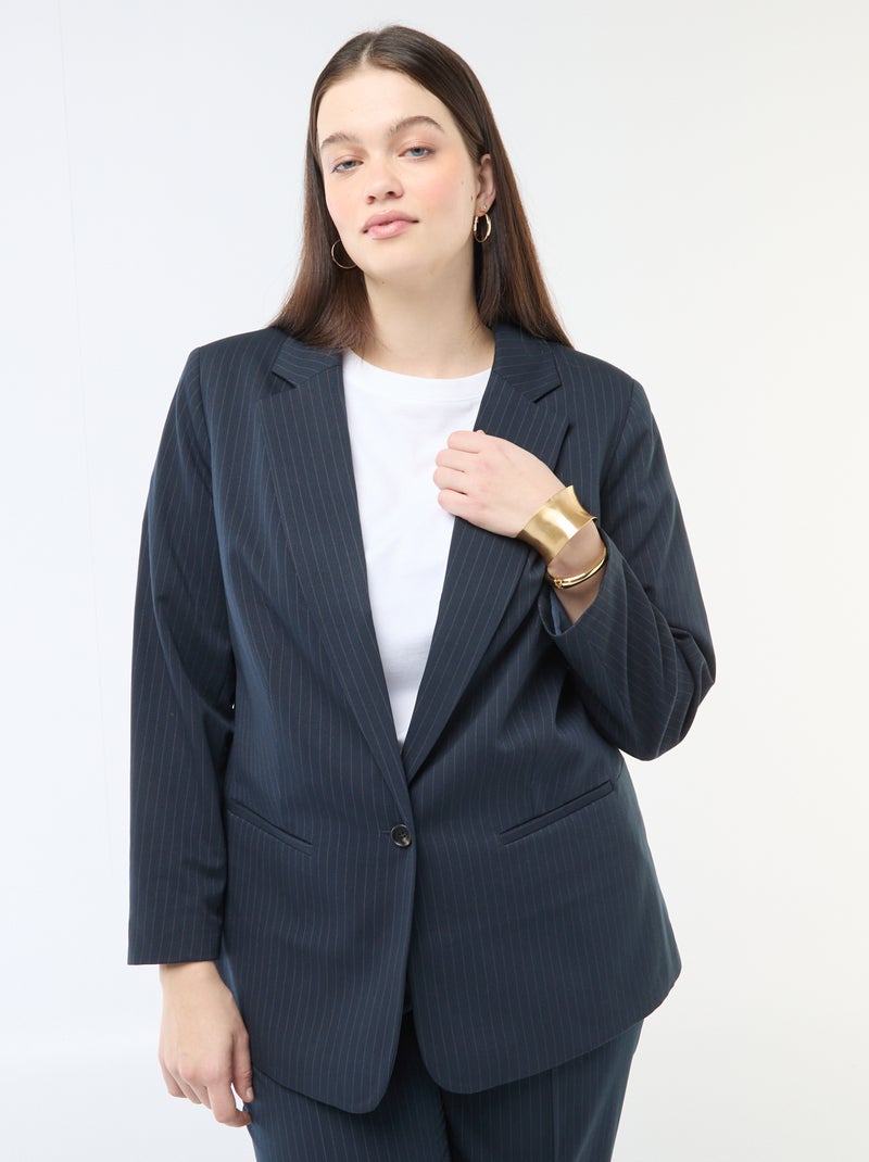 Veste de tailleur longue Bleu - Kiabi