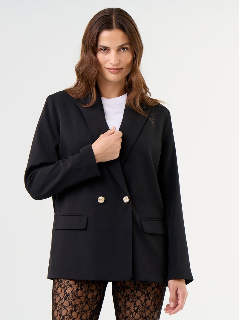Veste de tailleur longue cintrée Noir - Kiabi