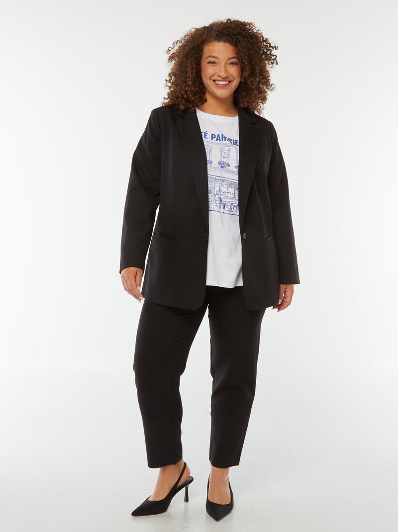 Veste de tailleur longue Noir - Kiabi