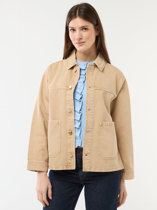 Veste denim courte avec 2 poches plaquées - Kiabi