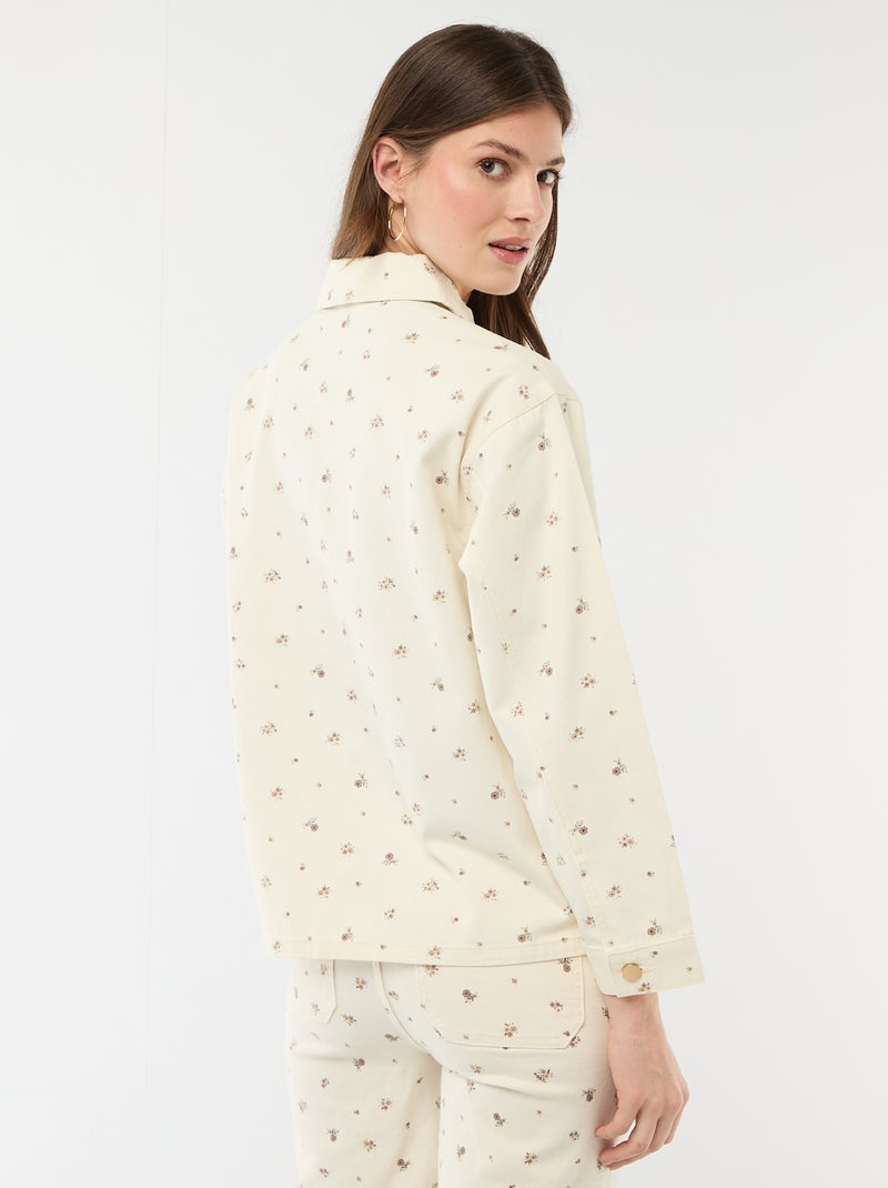 Veste denim courte avec 2 poches plaquées Blanc - Kiabi