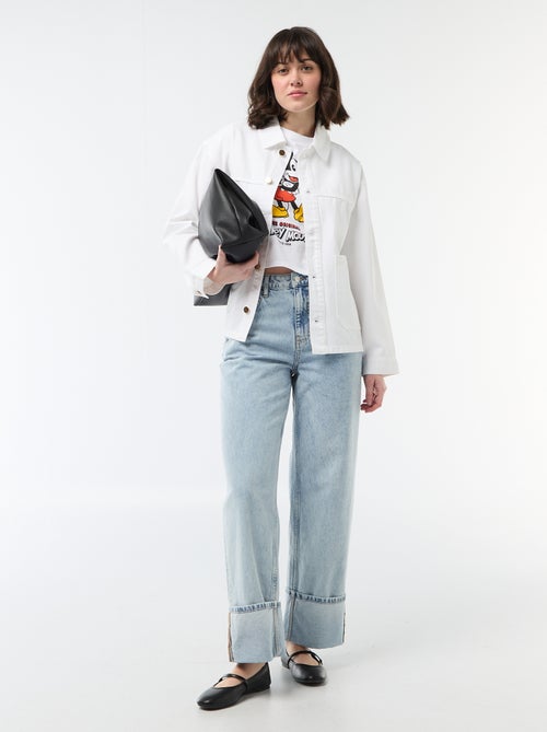 Veste denim courte avec 2 poches plaquées - Kiabi