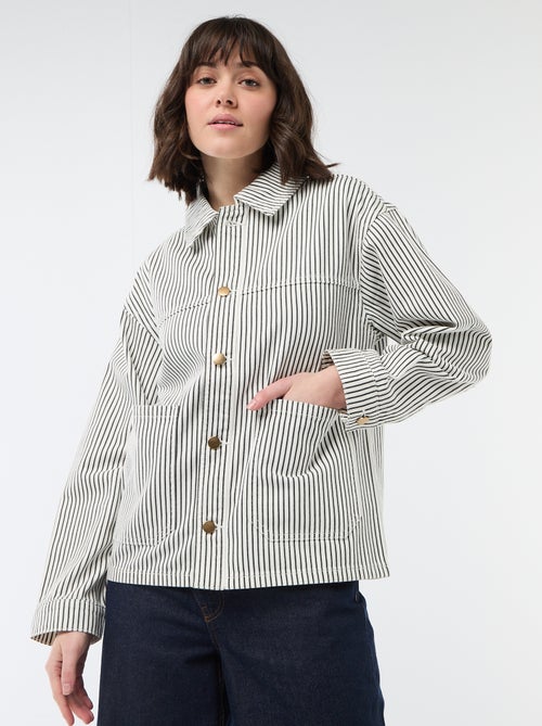 Veste denim courte avec 2 poches plaquées - Kiabi