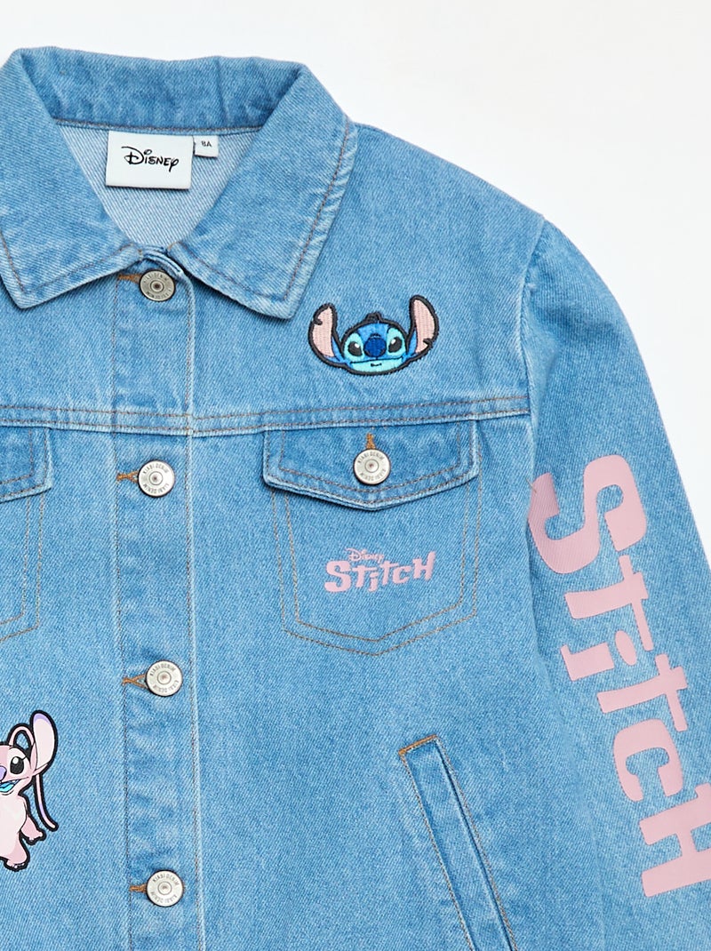 Veste denim 'Stitch' boutonnée Bleu - Kiabi